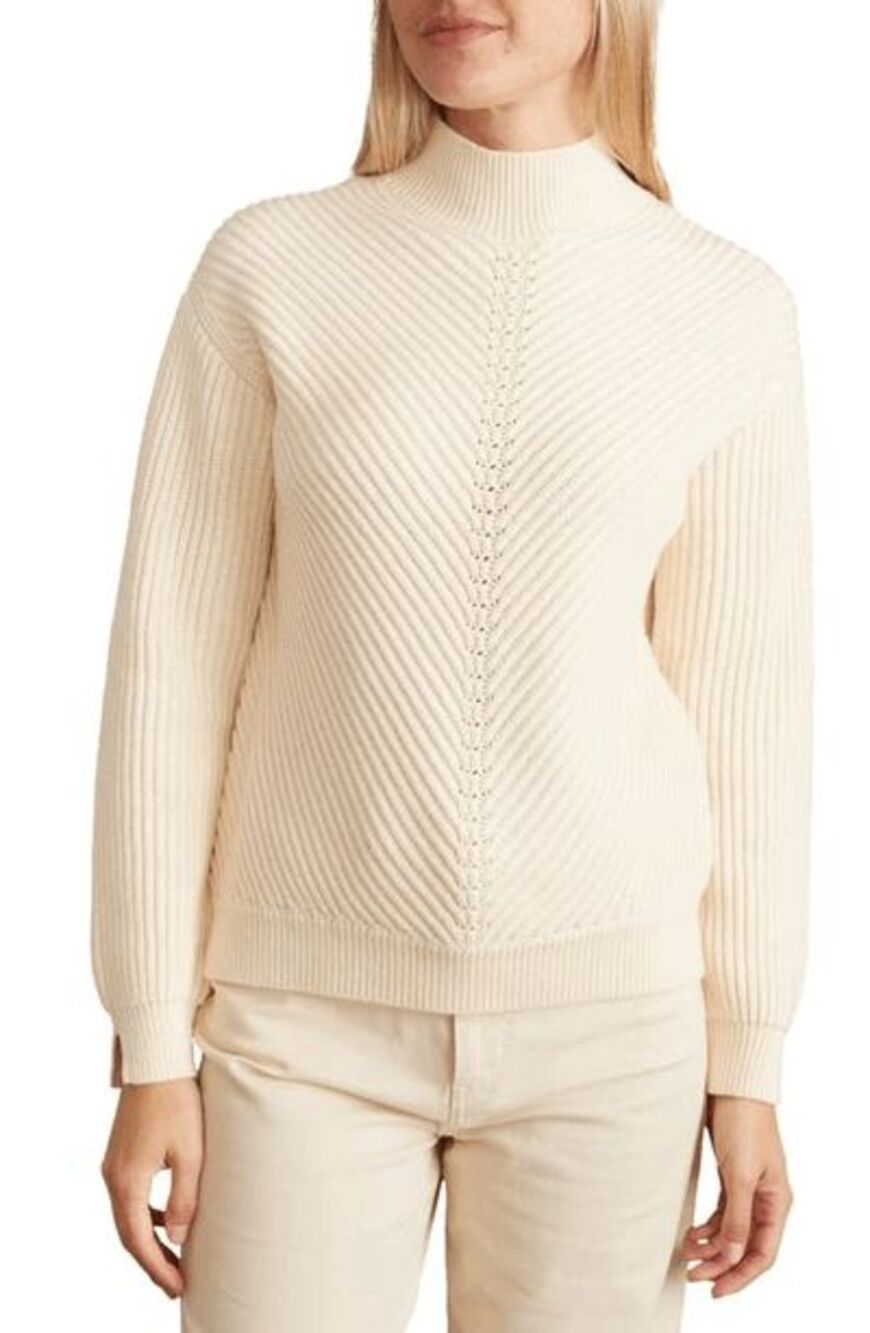 Marine Layer Ivory Skylar Knit Pullover Turtleneck Sweater Women's Size Medium